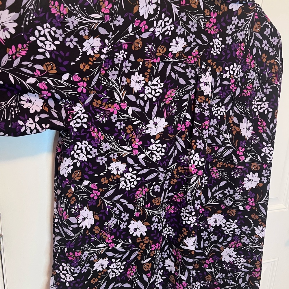 ✨ Lane Bryant Floral Collared Button Blouse Multicolor Plus 18/20 - Picture 3 of 9